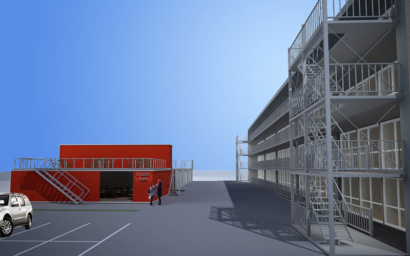 Example of a building for 1 bedroom container homes