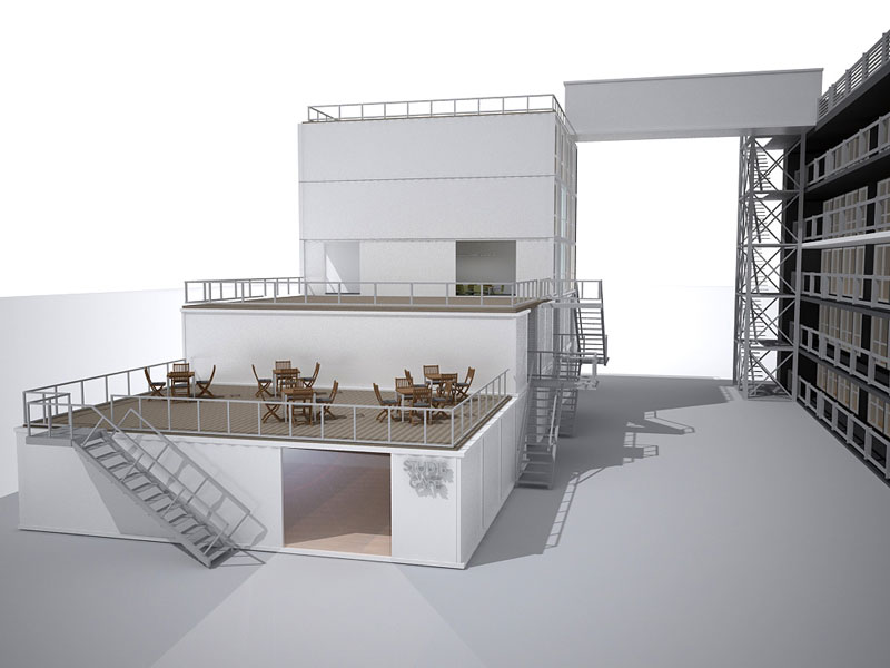 Example of a building for 1 bedroom container homes