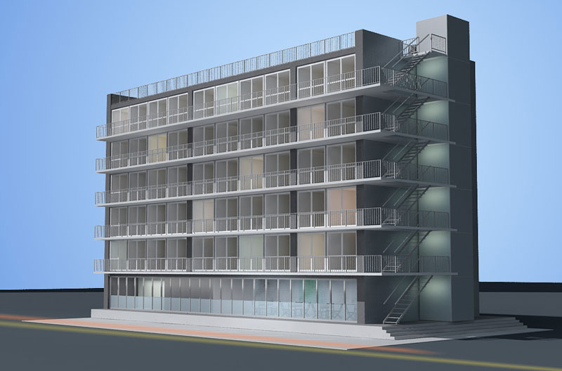 Example of a building for 1 bedroom container homes