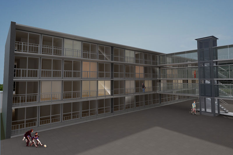 Example of a building for 1 bedroom container homes