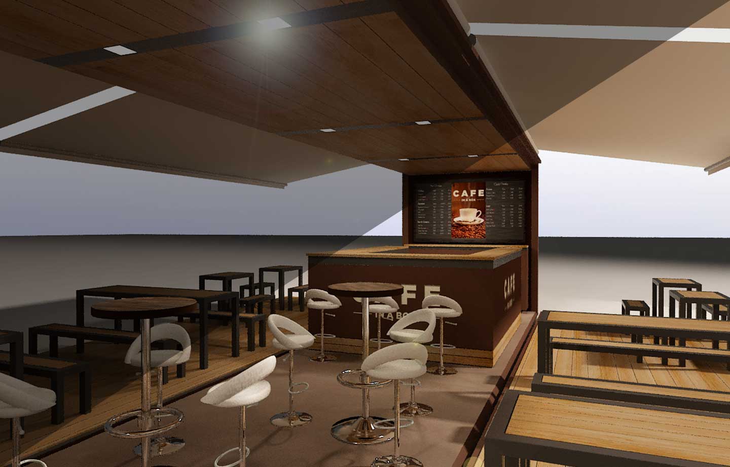 LIAB Coffee Shop from ISO steel frame pods